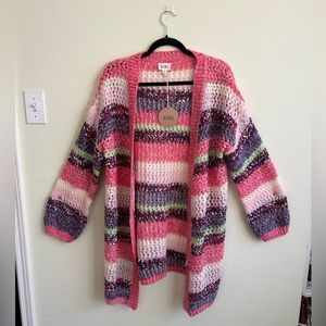 NWT BiBi Pink Stripe Cardigan Purchased at a boutique this season.